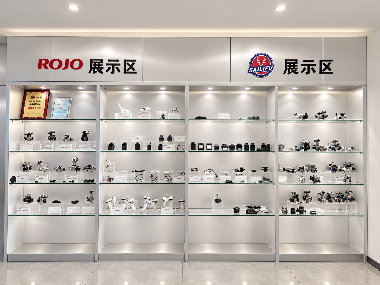 ROJO and SAILIFU product display area, showing EFI systems and electronic control products